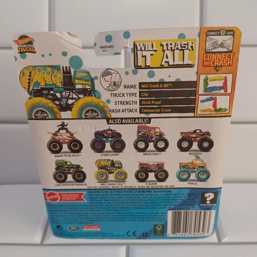 Hot Wheels Monster Trucks 1:64 Scale Will Trash It All WILL COOL